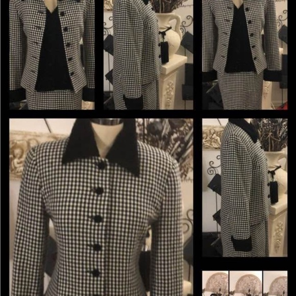 Circa 1990 Vintage tailored A-Line Herringbone Skirt from Doncaster - Picture 9 of 9